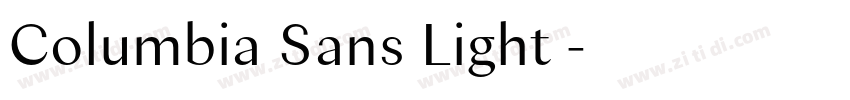 Columbia Sans Light 字体转换